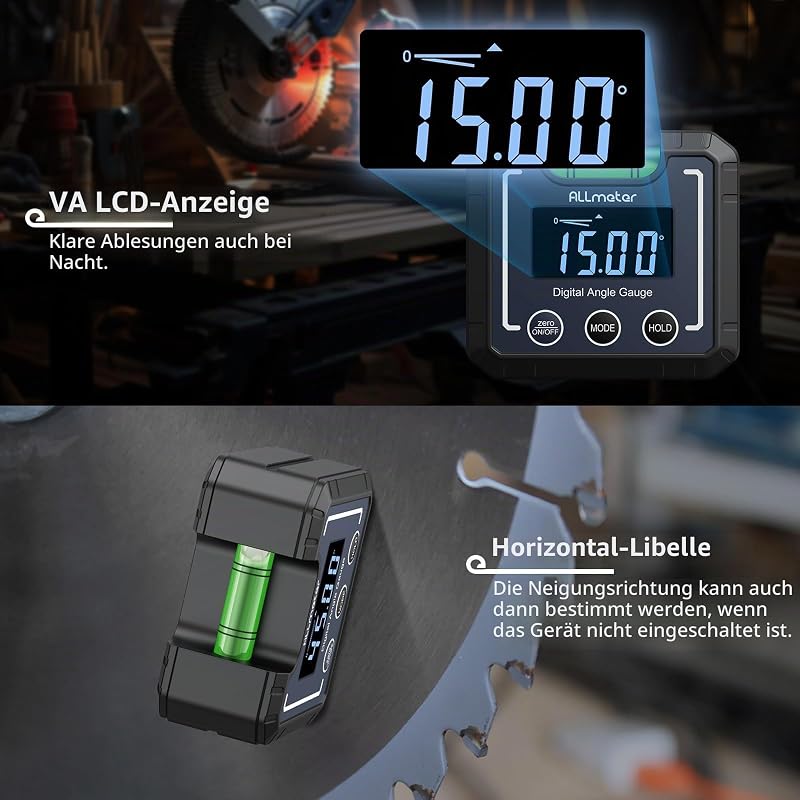 Digitaler Winkelmesser magnetisch 360°, 0,05°, VA-LCD