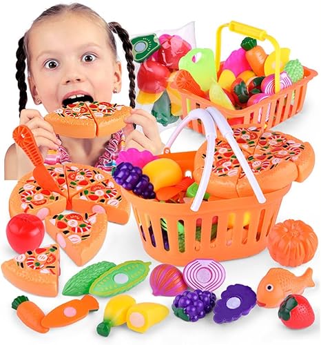 toy kitchen and food