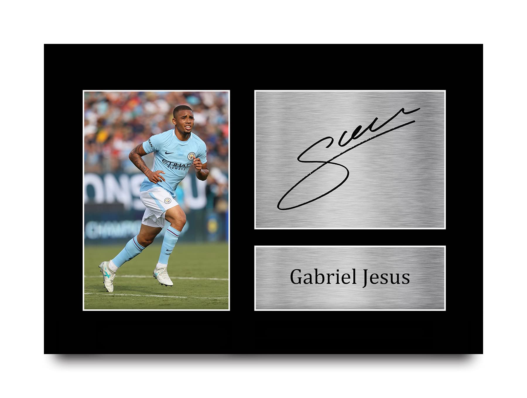 HWC Trading Gabriel Jesus Signed A4 Printed Autograph Manchester City Print Photo Picture Display