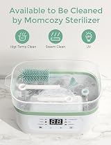 Momcozy 7-in-1 Bottle Brush Set Green Silicone Nipple Straw Drying Rack view 8