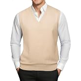 Barry.Wang Mens V Neck Sleeveless Slim Fit Knitted Sweater Vest | Solid Color, Casual Pullover, Sweater Tops, Daily Wear, Office Business Layering Outfits