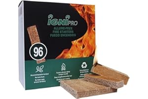 Fire Starters Sticks 96 pcs. Clean, Efficient, Ecologic, Odourless, Waterproof. Great for Camping, firestoves, BBQ, Charcoal.