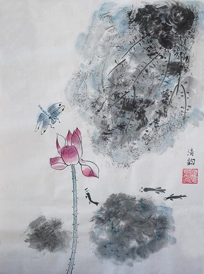 Jiangnanruyi Art Fleur De Lotus Oridental Original Peinte à