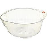 Inomata Japanese Rice Washing Bowl with Strainer, 2.5-Quart Capacity