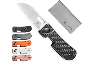 Kizer Banish Pocket Knife, 2.3 In Nitro-V Steel Blade Mini Folding Knife for Men Women G10 & Carbon Fiber Handle Hunting Knife with Pocket Clip Outdoor Indoor Survival EDC Knife, V2676A1
