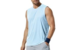 Haimont Men's Workout Tank Top Dry Fit UPF 50 Sleeveless Muscle Tee Shirts for Swim, Running, Hiking, Beach