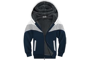 SWISSWELL Boy Jacket Fleece Lined Hoodie Long Sleeve Zip up Soft Warm Sweatshirt Outerwear for Kids