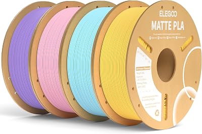ELEGOO Matte PLA Filament Bundle 4KG 1.75mm 0.02mm Tolerance Yellow Ice Blue