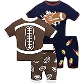 DAUGHTER QUEEN Boys Pajamas 4 Pieces Short Set 100% Cotton Sleepwear Size 18 Months-12 Years