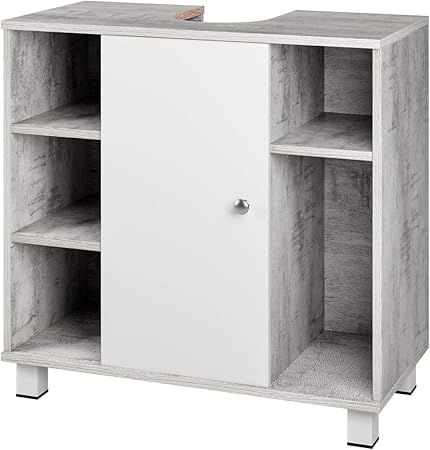 Homfa Under Sink Cabinet Basin Cupboard Bathroom Storage Unit Floor Cabinet With 7 Shelves And Door 60x30x60cm Amazon Co Uk Kitchen Home