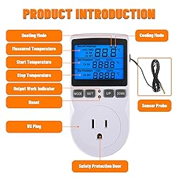 HUAREW 110V Backlit Digital Temperature