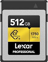 Lexar Professional 512GB CFexpress Type B Gold Series Card 1750MB/s Read