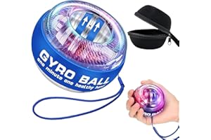 SUMMERLANGUAGE Torque-Ball Hand Exerciser, Wrist Power Gyro Balls with Auto-Start Colorful LED Lighting (Grey)