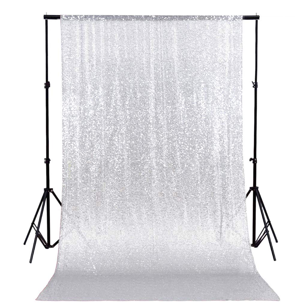 Buy 8FTX8FT 8FTX8FT Silver Sequin Backdrops, Silver Sequin Fabric