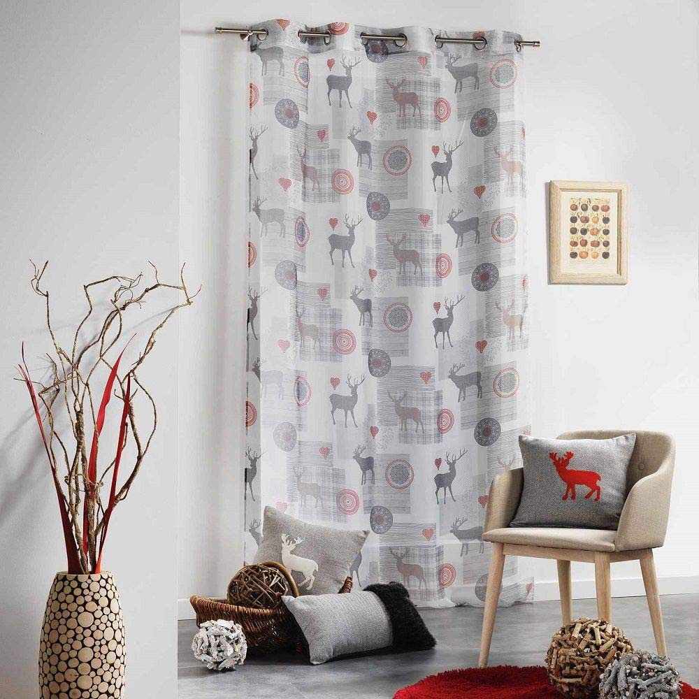Long Drop 240cm Maya Aztec Print Ready Made Single Eyelet Curtain