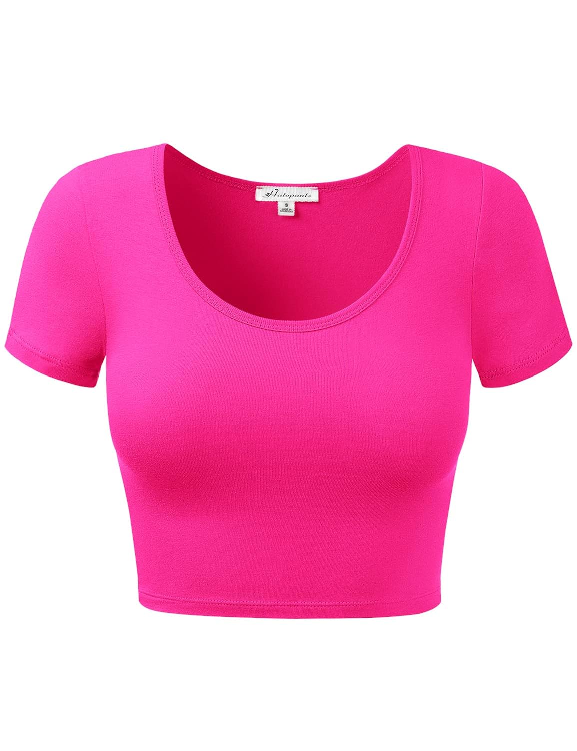 scoop neck solid crop tee