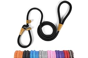 lynxking Slip Lead Dog Leash 6 FT x 1/2 inches Strong Heavy Duty Dog Rope Leash Braided Comfortable Handle for Small Medium L