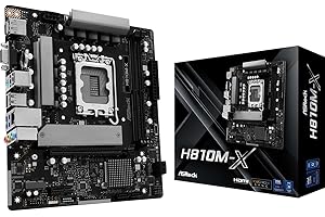 ASRock H810M-X LGA1851 Micro-ATX Motherboard, Supports Intel Core Ultra Series 2 Processors, DDR5 6400, PCIe 4.0, 2.5G LAN, H