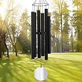 ASTARIN Outdoor Deep Tone,45Inch Sympathy Wind Chimes for Outside with 6 Tubes Tuned Relaxing Melody,Memorial Wind Chimes Large for Mom,Garden Decor,Black