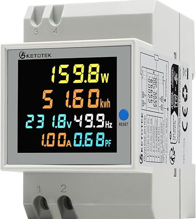 KETOTEK Energy Meter Single Phase AC40-300V 100A KWH Din Rail Meter