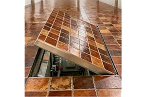 AMUFJJ Concealed Crawl Space Access Door Interior Floor, Recessed Floor Hatch Door for Basement/Crawl Space with Suction Cups Opener, Steel Camouflaged Entry Door(LxW 40x27)