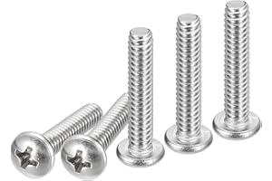 DTGN #10-24x1" Pan Head Machine Screws, 100Pcs 304 Stainless Steel, Phillips Drive, UNC Full Thread, Bright Finish, Screws Bolts Kit