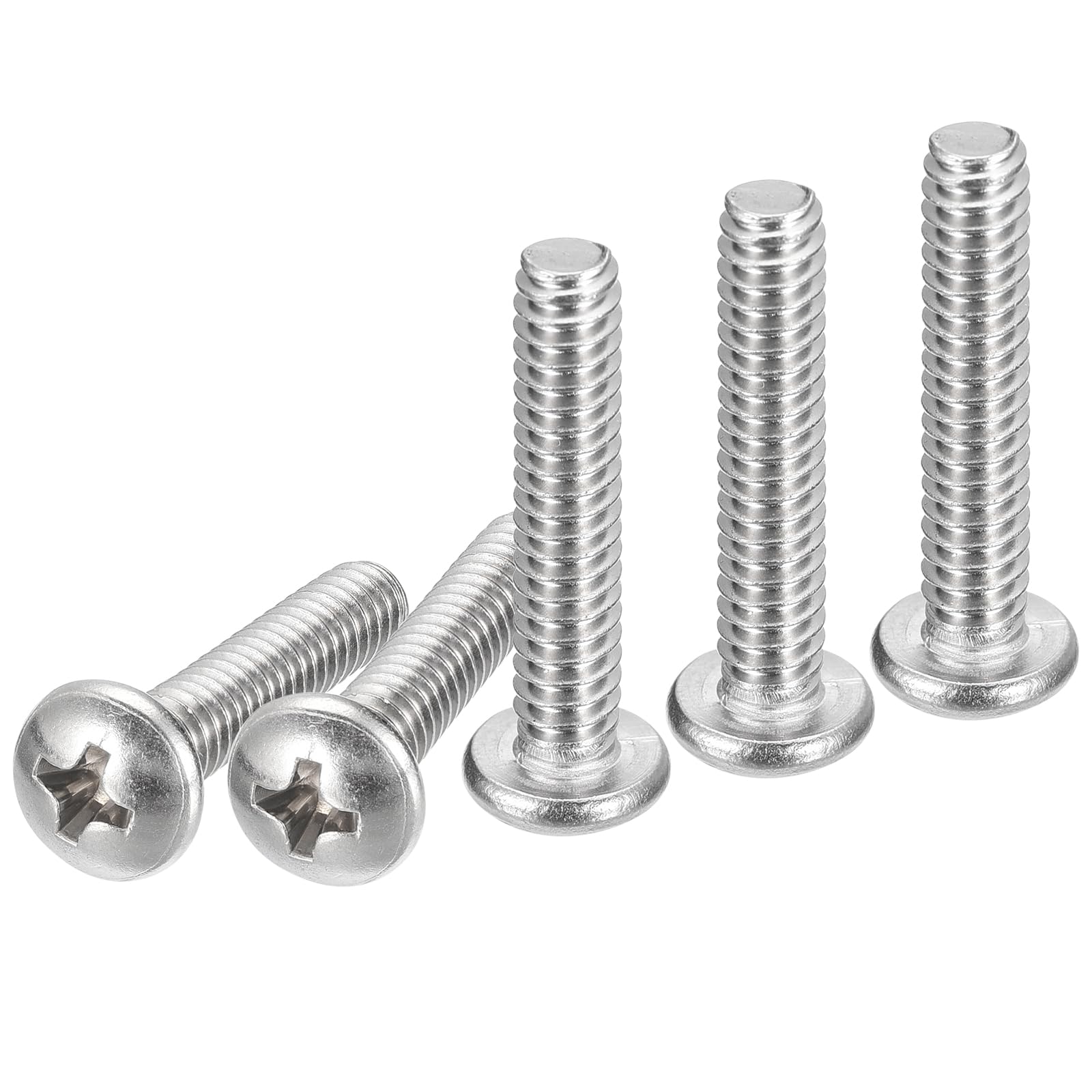 DTGN #10-24x1" Pan Head Machine Screws, 50Pcs 304 Stainless Steel, Phillips Drive, UNC Full Thread, Bright Finish, Screws Bolts Kit — image 1