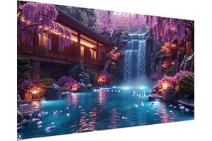 pchmcu 5D Large Waterfall Diamond Painting Kits for Adults,DIY Full Drill Crystal Rhinestone Crafts,Art Mountain Painting with Diamond Home Wall Decor 27.5 X 15.7inch