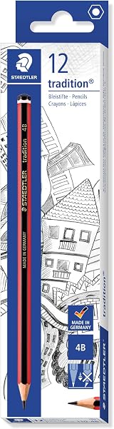 STAEDTLER 110-4B Tradition Graphite Pencil 4B Box of 12 for Drawing view 1