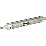 Parker 1.06DPSR04.0 Stainless Steel Air Cylinder, Round Body, Double Acting, Pivot & Nose Mount w/ Pivot Pin, Non-cushioned, 1-1/16 inches Bore, 4 inches Stroke, 5/16 inches Rod OD, 1/8" NPT Port