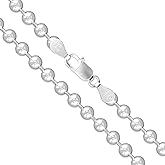 Sterling Silver Italian Ball Bead Chain 3mm 4mm 5mm 6mm 8mm 10mm 925 Italy New Dog Tag Necklace
