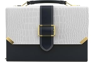 DEHITE Bible Cover Case for Women – Bible Carrying Bag Large Size – Fits Book 9.8 x 7.4 x 1.9 IN – Pen Slots – Zippered Pocket – Shoulder Strap – Premium PU Leather – Black and White Christian Gift