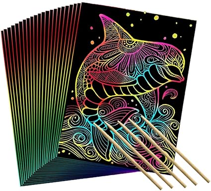 7.5 Inches Scratch Art Paper Rainbow 