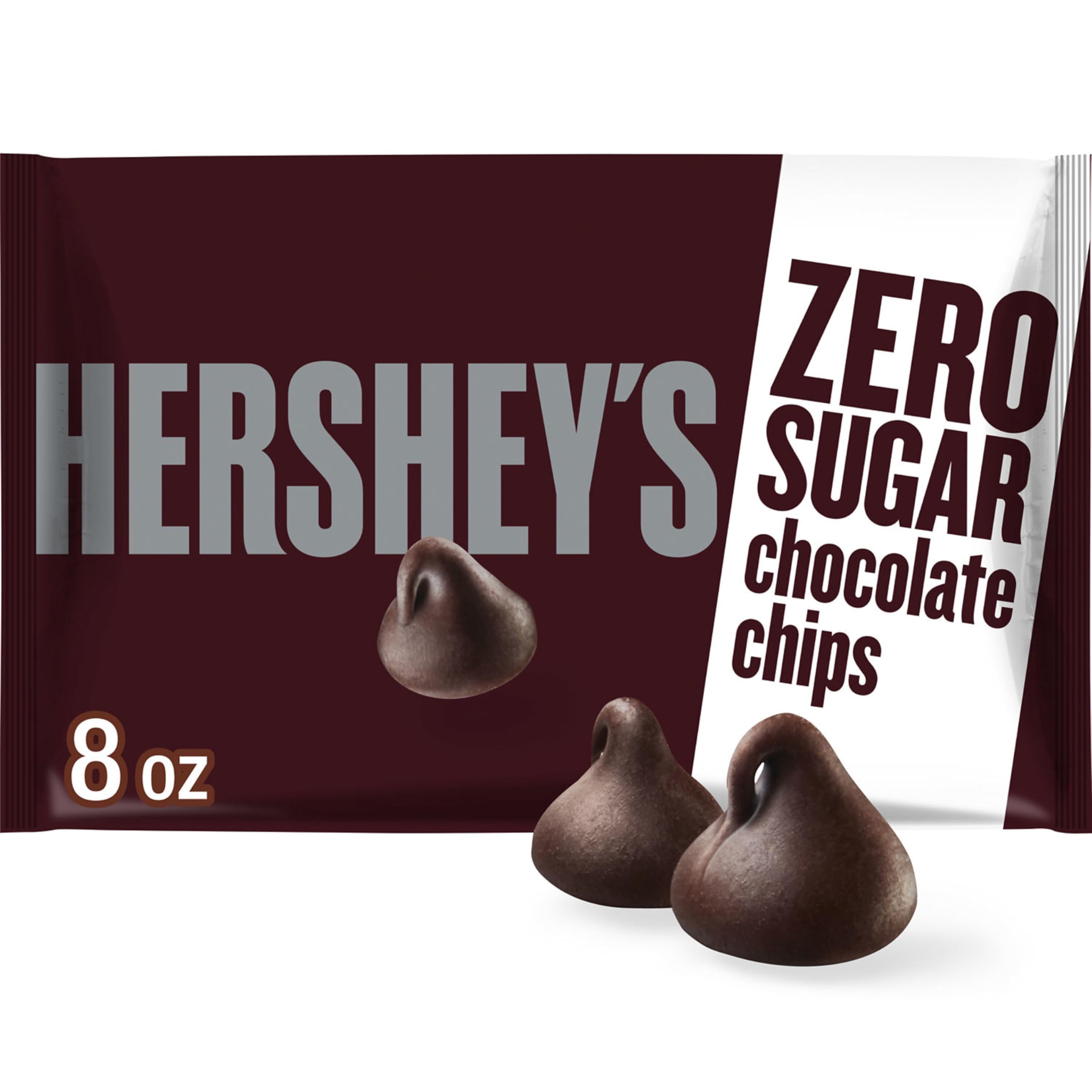 HERSHEY'S Zero Sugar Chocolate Baking Chips Bag, 8 oz