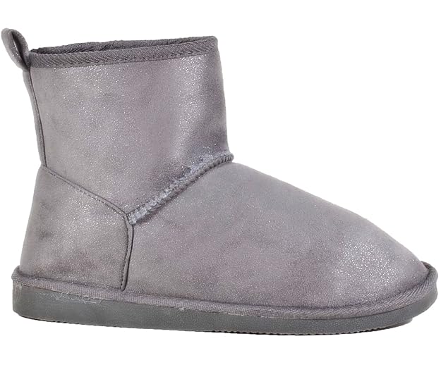 King Of Shoes Damen Stiefeletten Schnee Stiefel Boots Flache Schlupfstiefel Warm Gefüttert Winter Schuhe Q60