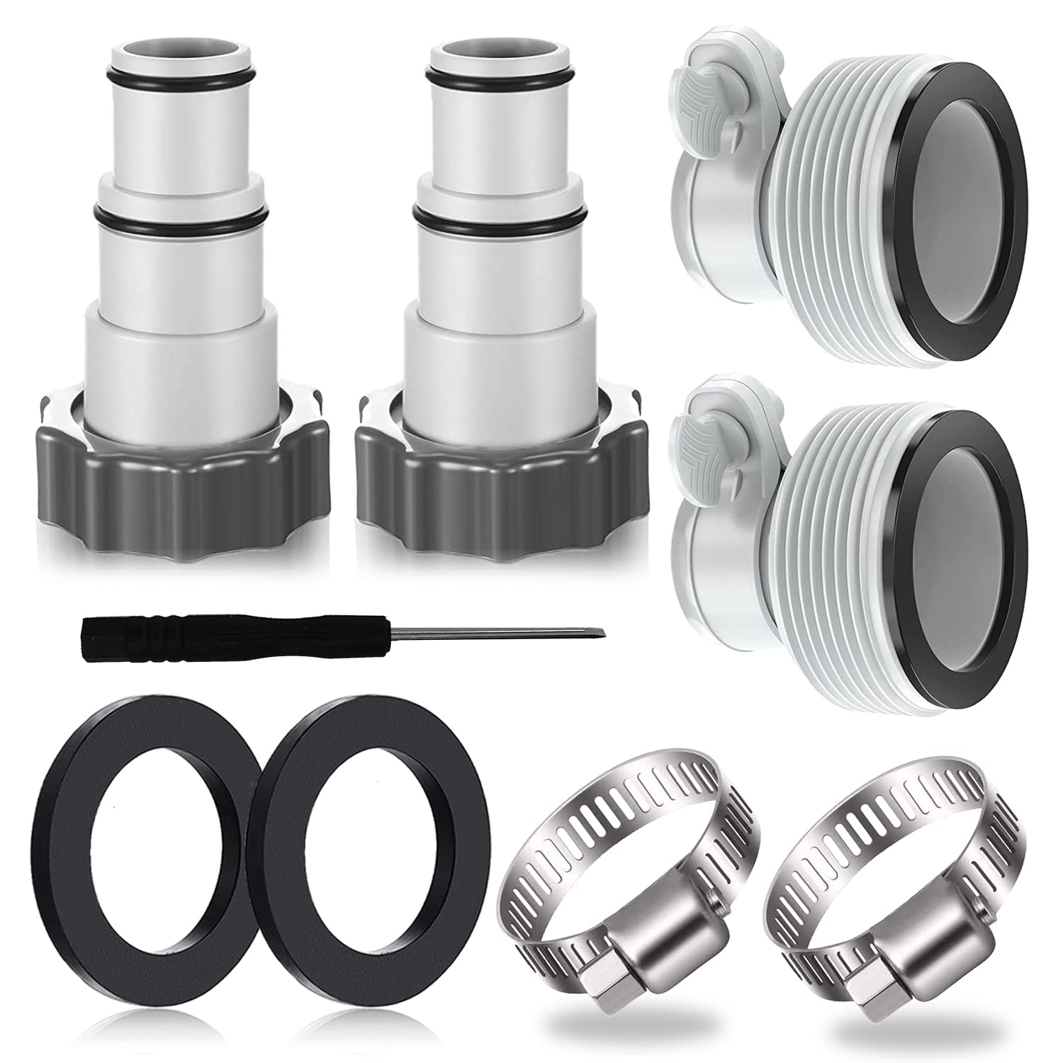 4PCS Pool Hose Adapter, Pool Adapter, Adapter for Intex Pool, Hose Adapter Pool, Hose Adapter for Pump, Connection for Ø 32 and 38 mm Pool Hose