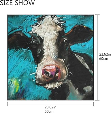 Amazon Com Xmcl Square Scarf Oil Painting Animal Cow Head Wrap
