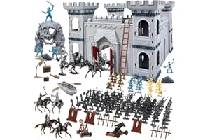 KARUIQIQI Medieval Castle Toy Knight Toy Soldier Figures Army Men Toys, The Medieval Times Middle Ages DIY Castle Building (B)