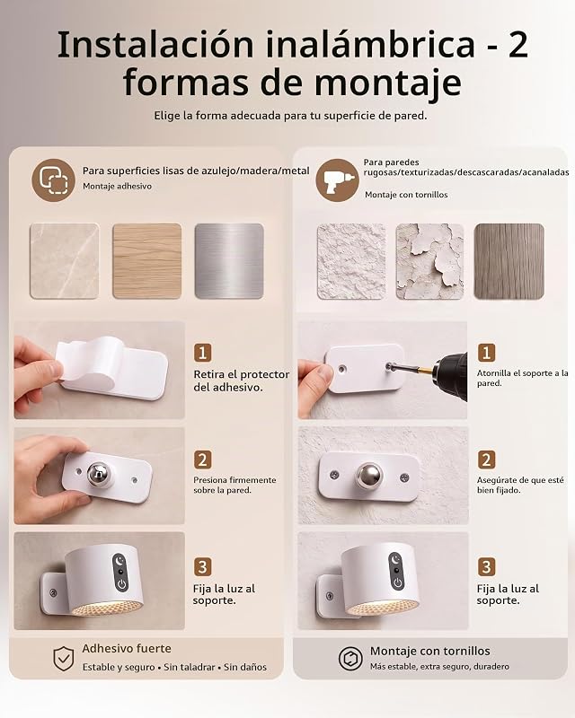 Candeeiros de parede LED RGB recarregáveis com comando à distância — foto 4 de 8