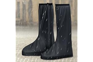SooGree Waterproof Rain Shoe Cover Reusable Non-Slip Rainproof Boot Covers with Zipper Slip Resistance Overshoes Rain Mud Snow Shoe Protector Covers Hiking Climbing Camping Outdoor Sports Travel