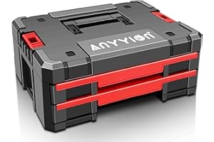 Anyyion Tool Storage Organizer with Double Drawers, Heavy Duty Latches, Stackable
