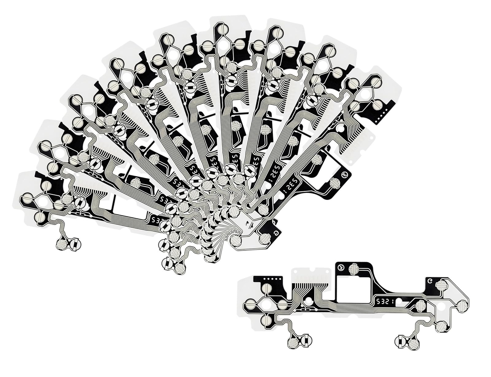 Photo 1 of 10Pcs Flexible Controller Membrane Conductive Film Replacement Handle Keypad Repair Pads Compatible with PS5 BDM-030 Compatible with V3 DualSense Controller Set