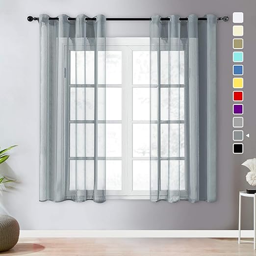 Amazon Com Top Finel Grommet Sheer Curtains 63 Inch Length Faux