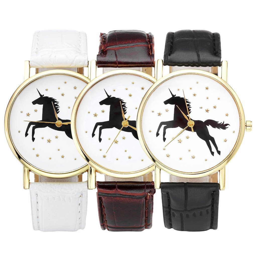 Top Plaza Fun Animal Searies Galloping Horse Fashion Womens Ladies Quartz Wrist Watch, Pack of 3