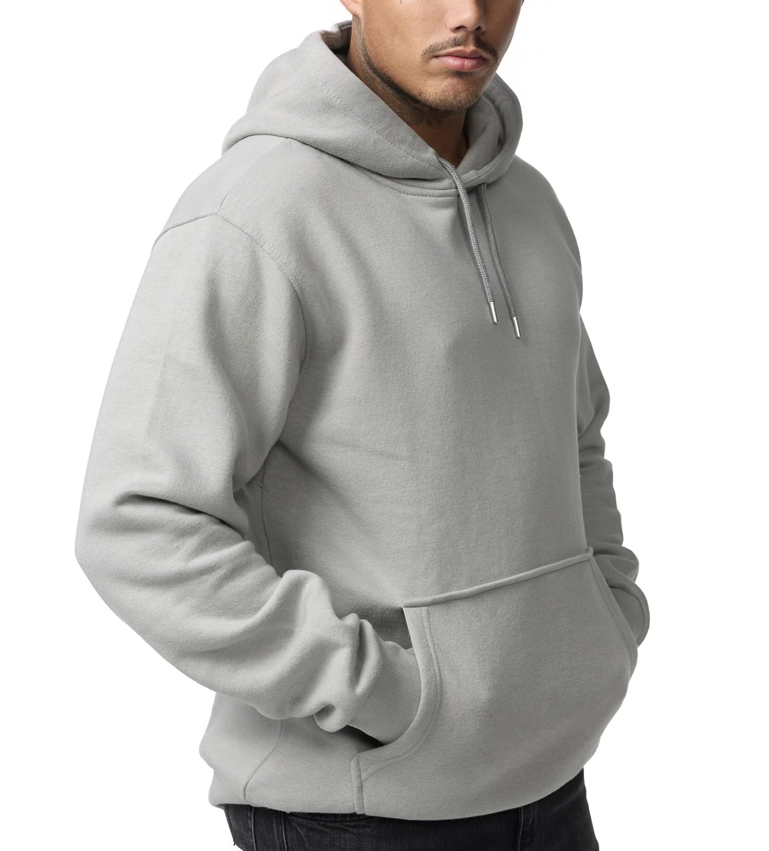 Smith & Solo Herren Kapuzenpullover – Sweatshirt Pullover Rundhals – Langarm – Slim – Fit – Training – Hoodie – Pulli – Hochwertige Baumwollmischung Männer, Graukapuze, L 2