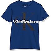 Calvin Klein Boys Short Sleeve Logo Crew Neck T-Shirt, Soft, Comfortable, Relaxed Fit