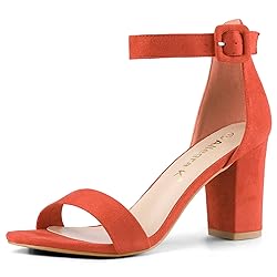 Allegra K Women's High Chunky Heel Ankle Strap
