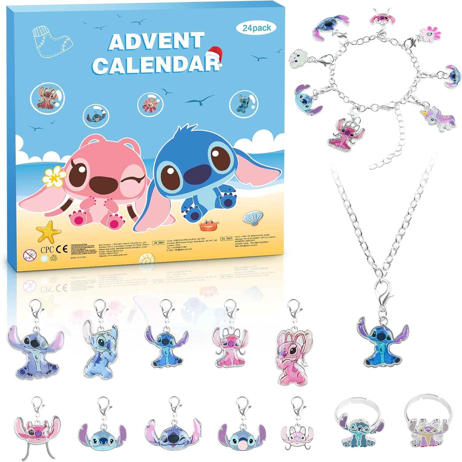Advent Calendars - Myouth Advent Calendar 2023 Kids Christmas 24 Days Countdown Calendar with Bracelet, Necklace, Ring and Unique Cute Cartoon Charm Christmas Holiday Ornament Gift