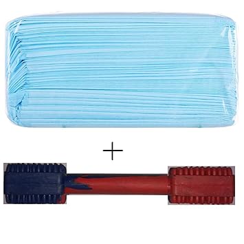 Pawstively Pet Care Super Absorbent Puppy Training Pads (50 * 50) cm 14Pcs Potty Pads with Rubber Chew Toy for Your Puppy