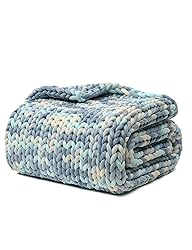 YnM Weighted Blanket, Handmade Chunky Knitted